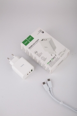 Bộ sạc nhanh 40w HOCO C126A C-C cóc 3 cổng ( 1 usb 2 Type C) kèm cáp Type C ra Type C chính hãng [BH 1 Năm]