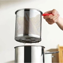 Nồi chiên lọc dầu, nồi luộc FRYER 1.2L - 1.3L kèm rổ lược inox có Quai cầm dài tiện lợi