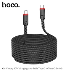Cáp sạc nhanh 60W HOCO X59 (C-C 3M) (2 đầu Type-C ra Type-C 3 mét) chính hãng [BH: 1 NĂM]