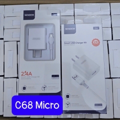 Bộ sạc nhanh 2.4A Sendem C68 Micro (Cóc 1 cổng Usb + Cáp usb ra Micro) [BH: 6 Tháng]