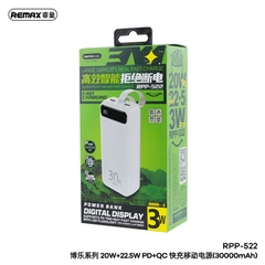 Pin sạc nhanh 22.5w Remax RPP-522 30.000mAh PD QC3.0 sạc dự phòng Chính Hãng [BH: 1 năm]