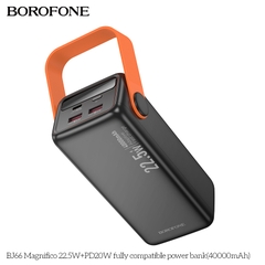 Pin sạc nhanh 22.5w BOROFONE BJ66 40.000mAh PD20W dự phòng kiêm đèn pin phát sáng chính hãng [BH 1 Năm]