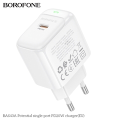 Cóc sạc nhanh 20W BOROFONE BAS43A (EU) (1 cổng Type C) chính hãng [BH 1 năm]