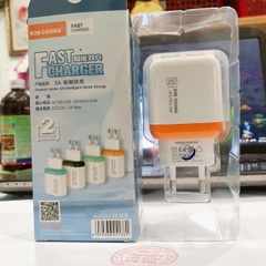 Cóc sạc nhanh 3A Kim Cương KMG-615 2 cổng usb chính hãng [BH 6 tháng]