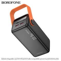 Pin sạc nhanh 22.5w+PD20W BOROFONE BJ66A 50.000mAh dự phòng kiêm đèn pin phát sáng chính hãng [BH 1 Năm]