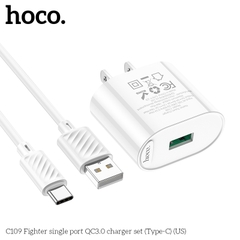 Bộ sạc nhanh 18w HOCO C109 USB ra Type-C chính hãng [BH 1 năm]