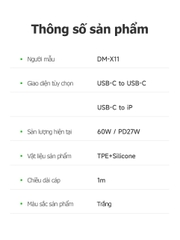 Cáp sạc nhanh 3A Hoco DM-X11 Micro (USB ra Samsung Micro) 1M dây dù chính hãng [BH 1 năm]