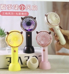 Quạt cầm tay mini kiêm để bàn Zb036 mẫu mới tai hình thú siêu dễ thương [BH 1 Tuần]