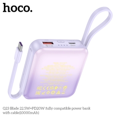 Pin sạc nhanh 22.5w Hoco Q23 10.000mAh kèm cáp liền pin dự phòng chính hãng [BH 1 Năm]