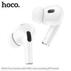 Tai nghe bluetooth HOCO EW69 True Wireless V5.4 30mAh/300mAh giảm tiếng ồn ANC+ENC kiểu dáng AIRPODS chính hãng [BH: 1 NĂM]