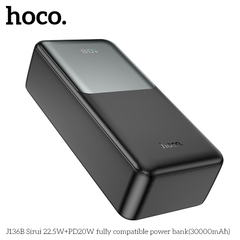 Pin sạc nhanh 22.5w HOCO J136B 30.000mAh dự phòng màn hình LED chính hãng [BH 1 Năm]