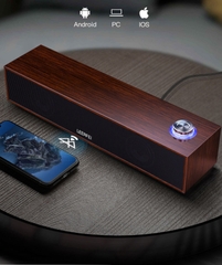 Loa BLUETOOTH LEERFEI 3513 gỗ loại dài có led siêu hay [BH 3 tháng]