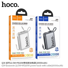 Pin sạc nhanh 22.5w HOCO Q39 20.000mAh dự phòng chính hãng kèm cáp liền pin QC3.0 PD 20w [BH 1 năm]