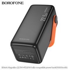 Pin sạc nhanh 22.5w+PD20W BOROFONE BJ66A 50.000mAh dự phòng kiêm đèn pin phát sáng chính hãng [BH 1 Năm]