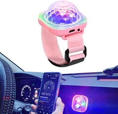 Đèn led vũ trường cảm ứng nhạc, pin sạc, có dây đeo kèm hít tường / kính kiếng xe hơi ô tô, trang trí, sinh nhật [BH: 1 TUẦN]