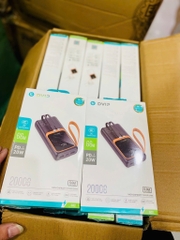 Pin sạc nhanh 66W DVIP DV-G32 20.000mAh có màn hình hiển thị % pin kèm 2 cáp liền thân, có móc treo [BH: 6 THÁNG]