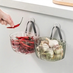 Giỏ trong suốt đựng hành, tỏi, chanh, ớt v.v dán tường, để bàn tiết kiệm diện tích [BH: None] 1l1b9