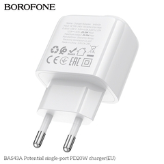 Cóc sạc nhanh 20W BOROFONE BAS43A (EU) (1 cổng Type C) chính hãng [BH 1 năm]