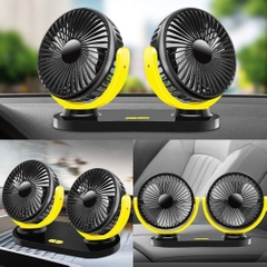 Quạt cặp 24cm để xe hơi / để bàn 10w SuiTu 8037 đôi size to siêu mạnh mát đa hướng nguồn usb cho ô tô [BH 1 tháng]