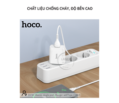 Bộ sạc nhanh 2.4A EU Hoco DC36 Type c (cóc 1 cổng usb+ cáp 1 cổng usb ra type c) chính hãng [BH: 1 NĂM]