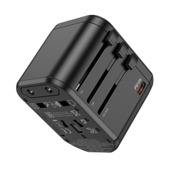 Cóc sạc nhanh 20w, ổ cắm điện du lịch HOCO AC15 Walker (1 cổng type-c, 2 cổng usb) EU / US / UK / AU chính hãng [BH 1 năm]