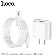 Bộ sạc nhanh 18w HOCO C109 (cáp usb ra micro samsung) QC3.0 chính hãng [BH 1 năm]