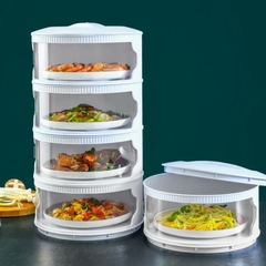 Lồng bàn 5 tầng cao cấp có quai xách giữ nhiệt màu trắng tiện lợi vệ sinh [BH: NONE]