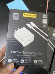 Bộ sạc nhanh GaN 20w PD PISEN CL-02 (C-L) 1.2m chính hãng (cáp type-c ra iphone lightning) - BH 1 năm