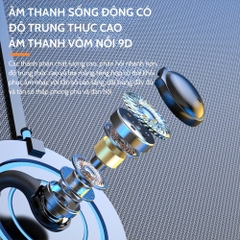Tai nghe Bluetooth V5.3 52X ÂM THANH VÒM NỔI 9D nhét tai kèm doc sạc có màn hình hiển thị % pin, chui Type C [BH: 6 THÁNG]
