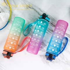 Bình Nước 1000ml Thể Thao Nhắc Nhở Uống Nước Mỗi Ngày Tích Hợp Ống Hút Có vạch kẻ chia ML và Báo Giờ / pktn sale