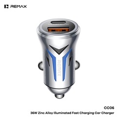 Tẩu sạc nhanh REMAX CC06 tẩu sạc xe hơi ô tô sạc nhanh 36w tẩu 2 cổng 1 cổng sạc USB 1 cổng sạc Type C kèm bluetooth siêu tiện lợi