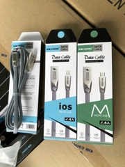 Cáp sạc nhanh 2.4A Kim Cương KM-S36i dây dù usb ra iPhone Lightning dây dẹp chính hãng [BH 3 tháng] / pktn sale