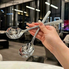 Combo 10 muỗng inox tròn tay cầm dài cán nhám [BH: NONE]