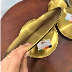 Mâm vàng đựng đồ hoàng tộc cao cấp size 30cm [BH: NONE]