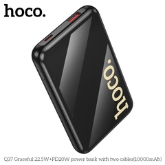 Pin sạc nhanh 22.5w+PD20W HOCO Q37 Graceful 10.000mAh sạc dự phòng kèm cáp liền pin chui Type C + chui iPhone có màn hình LED chính hãng [BH 1 năm]