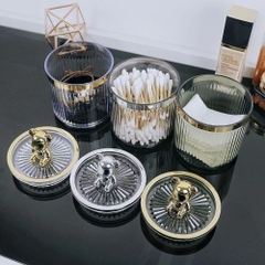 Lọ đựng tăm bông, tăm xỉa răng thiết kế nắp gấu