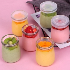 Combo 12 hủ thủy tinh có nắp đậy làm sữa chua tiện lợi