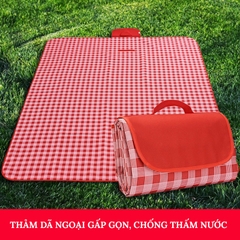 Thảm cắm trại, đi phượt, picnic phong cách INS (1.5m x 2m) bạt chống thấm nước có quai xách xếp gọn