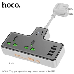 Ổ cắm điện đa năng HOCO AC11A PD17W 3 cổng USB + 1 cổng Type C cáp dài 8,5cm chính hãng [BH 1 NĂM]