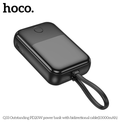 Pin sạc nhanh 20w HOCO Q33 10.000mAh dự phòng PD20W có màn hình LED, kèm cáp hai chiều liền thân chính hãng [BH: 1 NĂM]