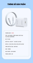Bộ sạc nhanh 30w PISEN TS-C160 / C179 (c-l) kèm cáp pd type c ra iphone lightning 20w chính hãng [BH 6 tháng]