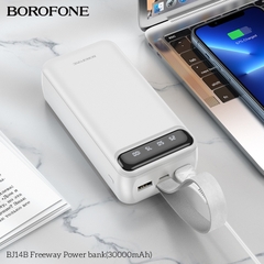 Pin sạc dự phòng Borofone BJ14B 30.000mAh có màn hình LED hiển thị % pin, kiêm đèn pin siêu sáng chính hãng [BH: 1 NĂM]