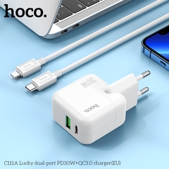 Cóc sạc nhanh 30w Hoco C111A (1 cổng Type C PD30W + 1 cổng USB QC3.0) chính hãng [BH 1 Năm]