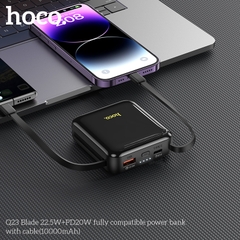 Pin sạc nhanh 22.5w Hoco Q23 10.000mAh kèm cáp liền pin dự phòng chính hãng [BH 1 Năm]