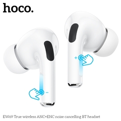 Tai nghe bluetooth HOCO EW69 True Wireless V5.4 30mAh/300mAh giảm tiếng ồn ANC+ENC kiểu dáng AIRPODS chính hãng [BH: 1 NĂM]