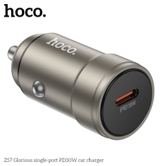 Cóc sạc nhanh xe hơi 30w HOCO Z57 1 cổng Type C chính hãng [BH 1 năm]