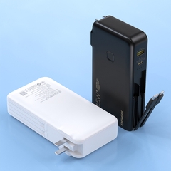 Pin sạc nhanh 22.5w PISEN D-313 20.000mAh chính hãng kèm cáp liền pin, có phích cắm sạc trực tiếp  [BH 1 năm]