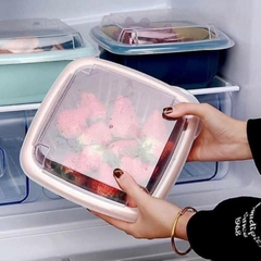 Thau rổ nhựa có nắp đậy đựng rau, trái cây, đựng đồ tủ lạnh tiện lợi