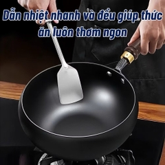 Chảo chống dính tròn 24cm có nắp kính đa năng: chiên, xào, rán, luộc [BH: NONE]