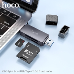 Đầu đọc thẻ nhớ HOCO HB45 2 trong 1 USB/TYPE-C (USB 2.0) chính hãng [BH 1 năm]